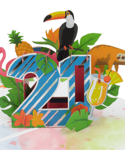 21st Birthday Tropical Pop Up Card