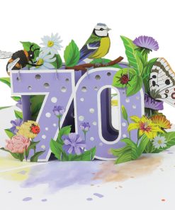70th Birthday Floral Pop Up Card