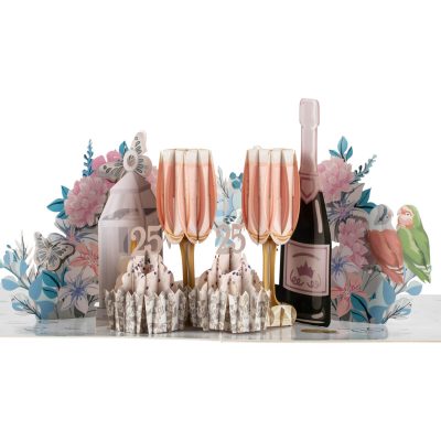 Silver Wedding Pop Up Card