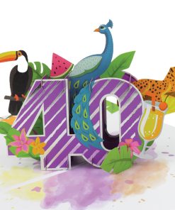 40th Birthday Tropical Pop Up Card